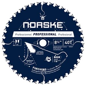 norske tools ncsbs417 8-1/4 inch 40t socktooth circular finishing saw blade 5/8 inch bore with laser cut diamond knockout