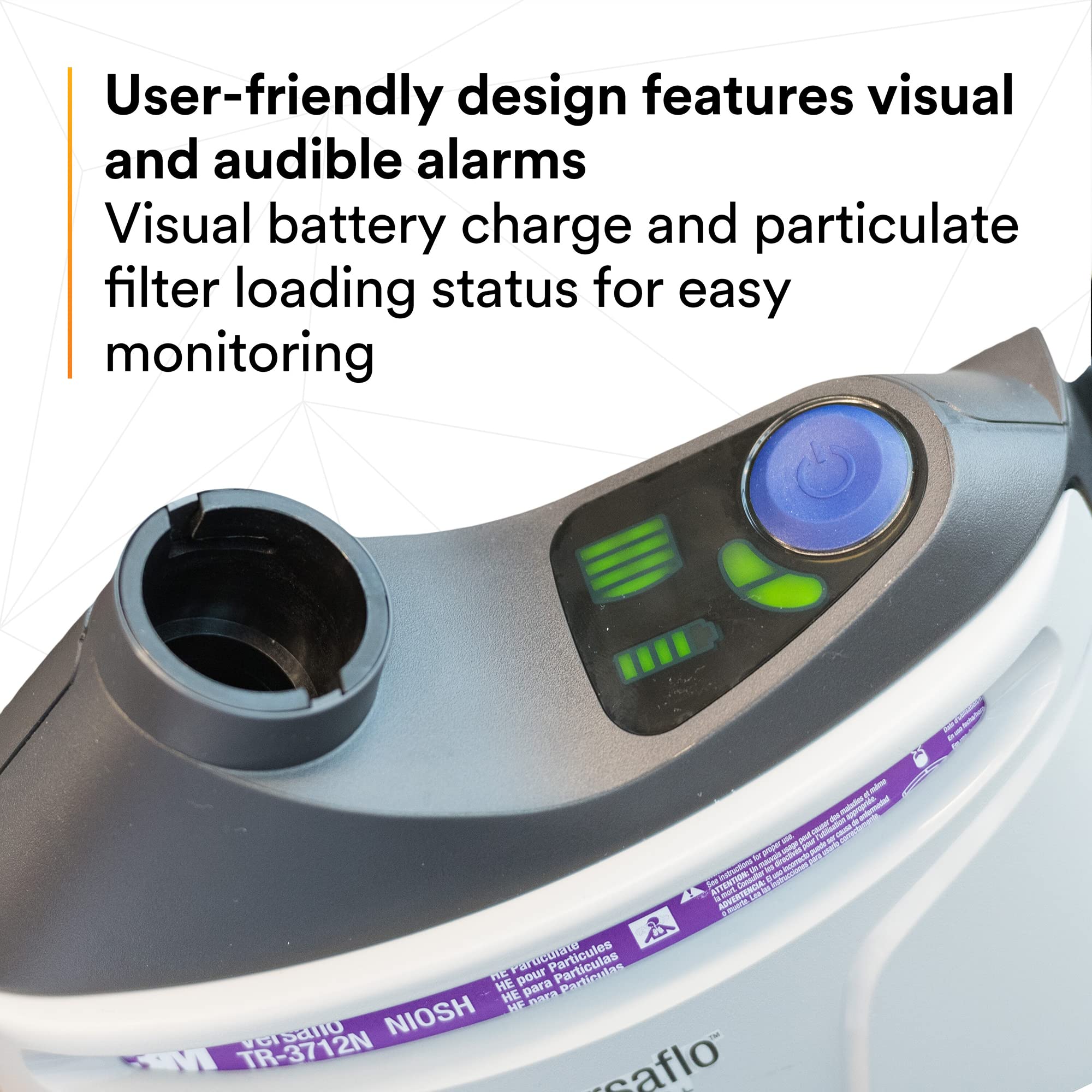 3M PAPR Respirator, Versaflo Powered Air Purifying Respirator Kit, TR-300N+ HIK, Heavy Industry, Hard Hat Assembly, All-in-One Respiratory Protection for Particulates, NIOSH Approved, Grinding