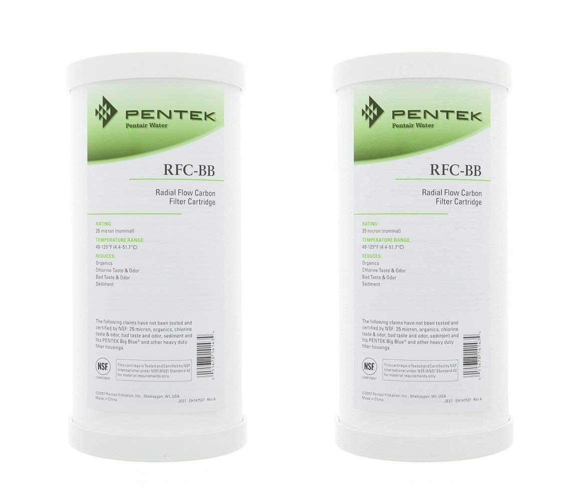 Pentek 155141, RFC-BB Radial-Flow Granular Activated Carbon Cartridge, 25 Micron (Pack of 2)