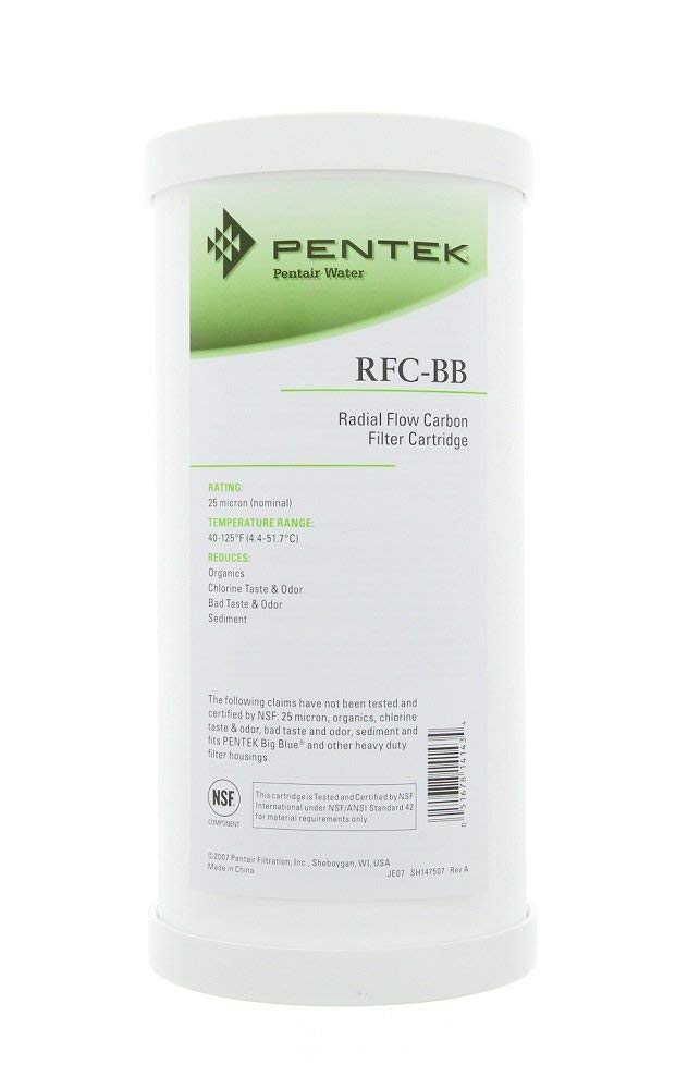 Pentek 155141, RFC-BB Radial-Flow Granular Activated Carbon Cartridge, 25 Micron (Pack of 2)
