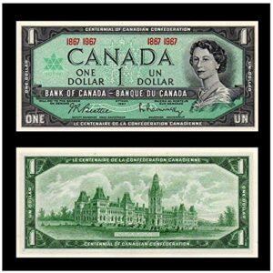 1967 ca superb gem 1967 canada centennial $1 bill w young queen, old parliament bldg (bilingual!) $1 gem crisp unicrculated in new mylar holder