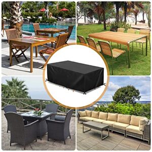 GEMITTO Patio Furniture Covers, 126"L x 63"W x 29"H Extra Large Waterproof Outdoor Table Cover, 420D Rectangular Patio Furniture Set Sofa Covers, Resistant for Rain Snow Dust Anti-UV Windproof