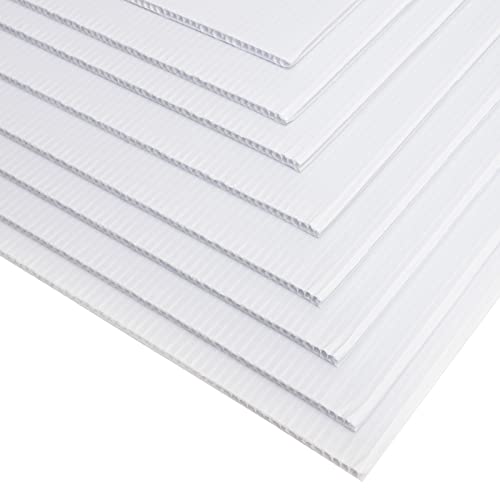 8 Pack Corrugated Plastic Yard Signs 24x36 for Outdoor, Open House, Birthday, Lawn, Foam Poster Board with 4mm Blank Surface (White)