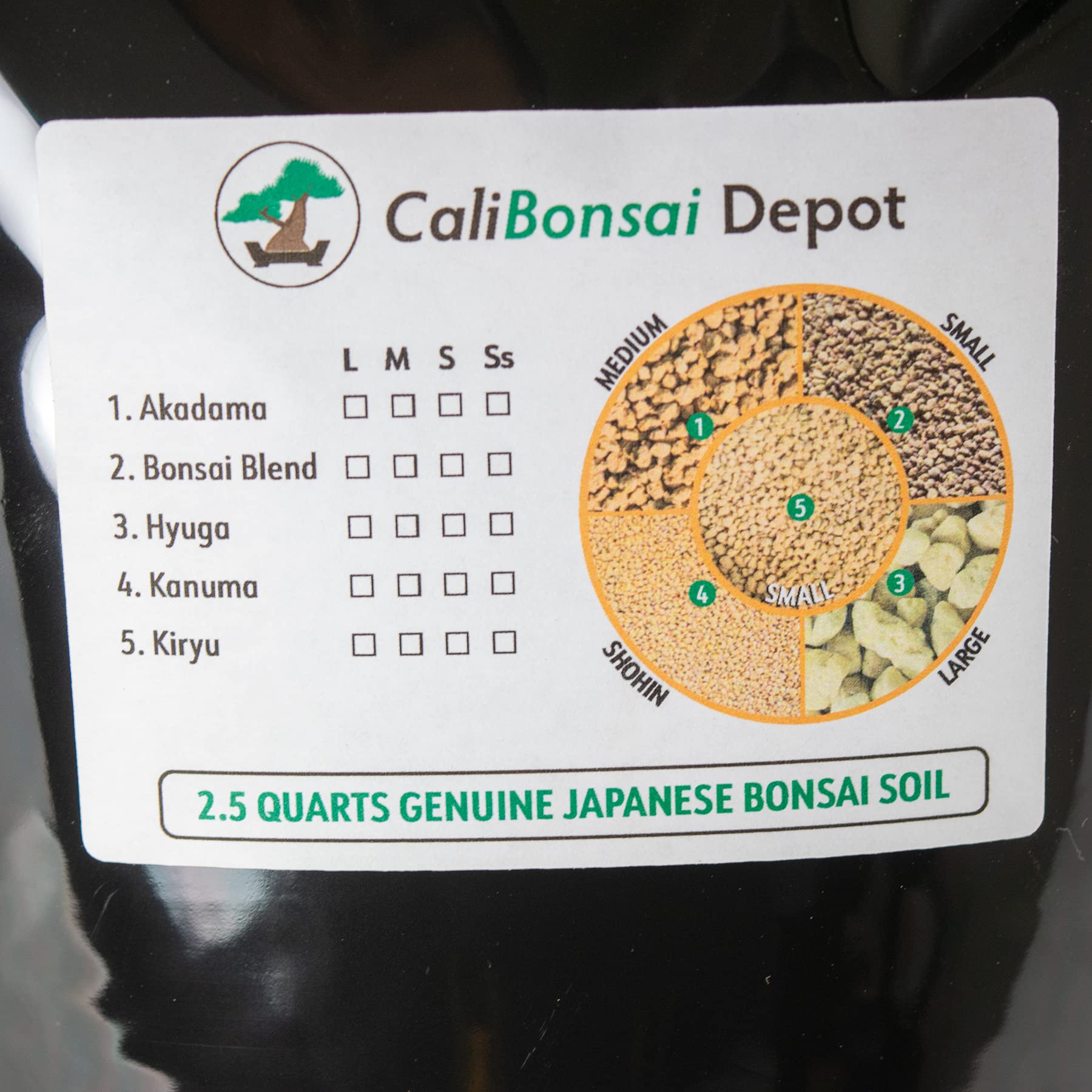 2.5 Quarts Genuine Japanese Kiryu for Pines & Junipers Bonsai Tree Soil Mix - Small Grain