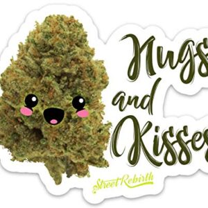 Nugs And Kisses Sticker - 4 Inch WaterProof Vinyl - 420 Sticker, Weed Decal, Vinyl Stickers, Laptop Decal, Cute Sticker, Small Gift Idea, Water Bottle, Car Skateboard Stickers, Funny Pun Sticker