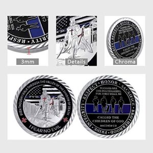 Thin Blue Line Lives Matter Police Officer Law Enforcement Challenge Coin