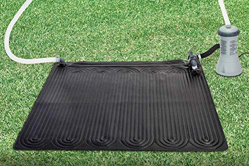 Intex 47 Inch x 47 Inch Solar Pool Heater Mat for 8,000 Gallon Above Ground Pool with Hose Attachment and Bypass Valve, Black (2 Pack)