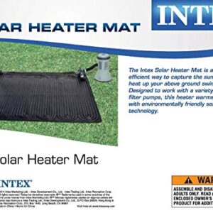 Intex 47 Inch x 47 Inch Solar Pool Heater Mat for 8,000 Gallon Above Ground Pool with Hose Attachment and Bypass Valve, Black (2 Pack)