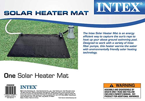 Intex 47 Inch x 47 Inch Solar Pool Heater Mat for 8,000 Gallon Above Ground Pool with Hose Attachment and Bypass Valve, Black (2 Pack)