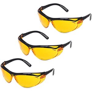 amazon basics blue light blocking safety glasses eye protection, anti-fog, orange lens - 3-pack