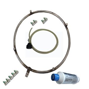 mistcooling stainless steel fan misting, 12'' fan 4 nozzles-recommended for fans with 14-18'' diameter, shinny silver ring