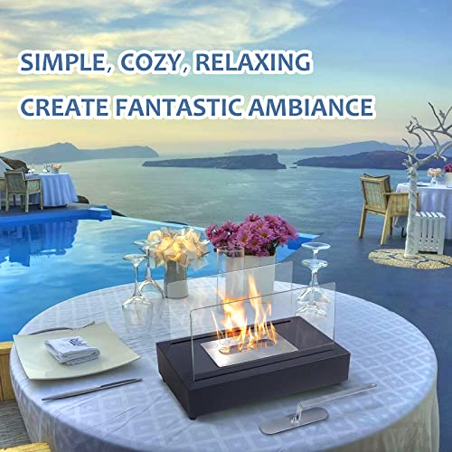 Skypatio Upgrade Portable Table Top Fire Pit, Smores Maker Tabletop Fireplace with Flame Snuffer for Patio or Indoor