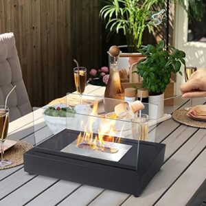 skypatio upgrade portable table top fire pit, smores maker tabletop fireplace with flame snuffer for patio or indoor