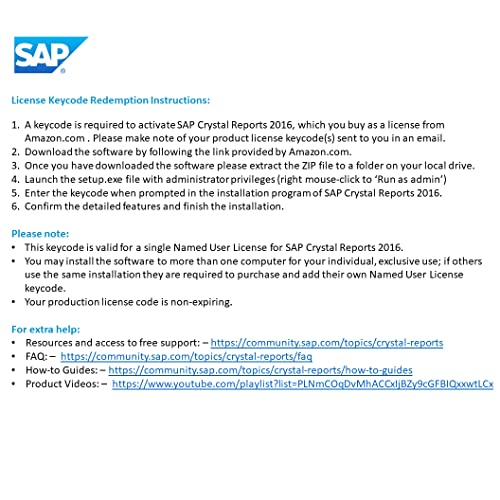 SAP Crystal Reports 2016 Reporting software [32 Bit] [PC Download]