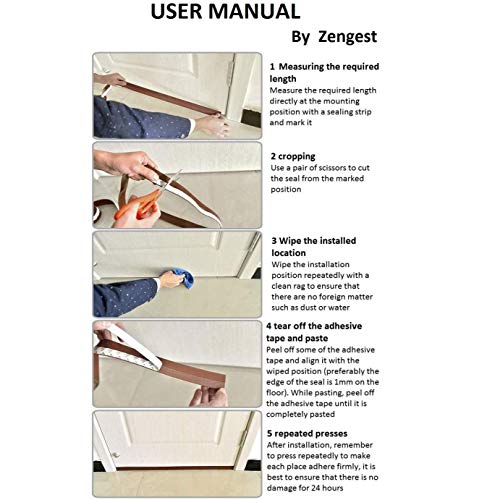 Zengest Door Strip Bottom, House and Glass Shower Door Seal Strip for Side of Door(Transparent), 1" x 16.4'