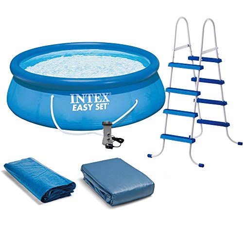 Intex 15ft x 48in Easy Set Above Ground Inflatable Pool w/Pump and Solar Cover