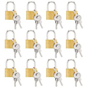 12 pack small locks with keys for luggage, backpacks, bulk mini padlocks for locker, suitcase, jewelry box, gym bags (1.2 x 0.7 in)