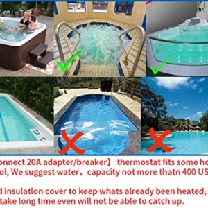 UCEDER Hot Tub LX H20-Rs1 Thermostat 110V 2kw with Adjustable Temperature Thermostat for Some hot tubs,Underground Small Pool &Bathtub（Suggest Connect 20A Adapter or Breaker