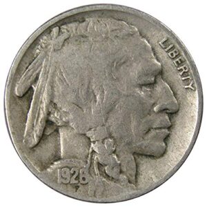 1926 indian head buffalo nickel 5 cent piece vg very good 5c us coin collectible