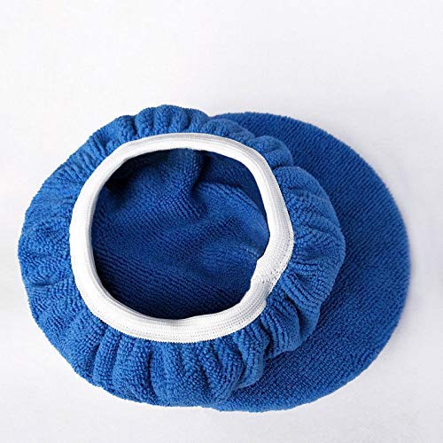 ZYTC Car Polishing Waxing Sleeve Polisher Pad Bonnet Microfiber Pad Soft Pack of 5 (Dark Blue, 9"-10")