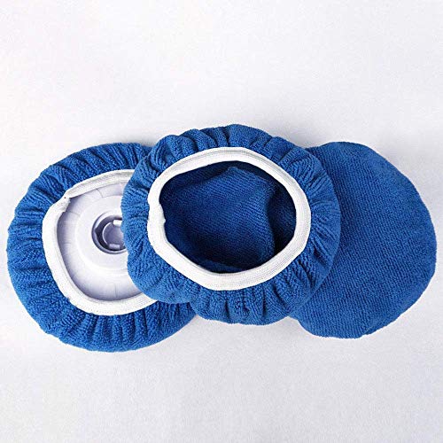 ZYTC Car Polishing Waxing Sleeve Polisher Pad Bonnet Microfiber Pad Soft Pack of 5 (Dark Blue, 9"-10")