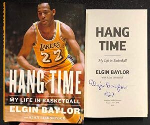 elgin baylor signed book hang time: my life in basketball bas beckett coa