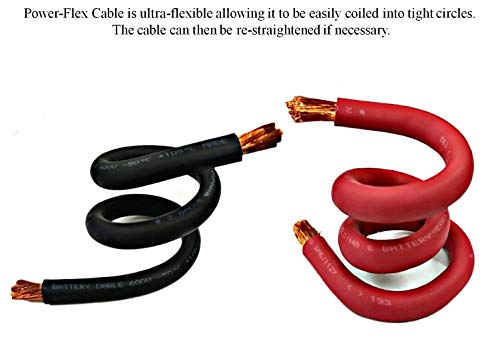 WindyNation WNI 4 AWG 4 Gauge 5 Feet Black + 5 Feet Red Battery Welding Pure Copper Ultra Flexible Cable + 5pcs of 5/16" & 5pcs 3/8" Copper Cable Lug Terminal Connectors + 3 Feet Heat Shrink Tubing