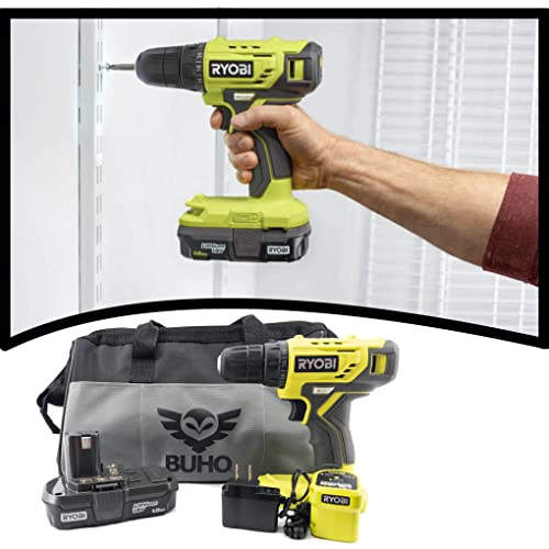 Ryobi Drill Kit Bundle, 18-Volt ONE+ Cordless 3/8 in. Drill/Driver with 1.5 Ah Battery, Charger and Buho Tool Bag