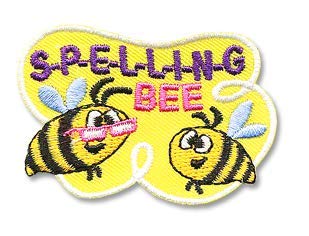 Cub Girl Boy SPELLING BEE Embroidered Iron-On Fun Patch Crests Badge Scout Guides