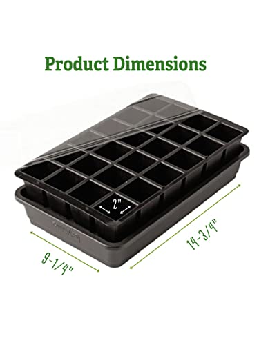 Gardeners Supply Company Seed Starter Kit Set | Organic Self Watering GrowEase Mini Greenhouse Gardening Kit with Seed Starting Mix, 24-Cell Seedling Trays, Wooden Markers and Water Reservoir