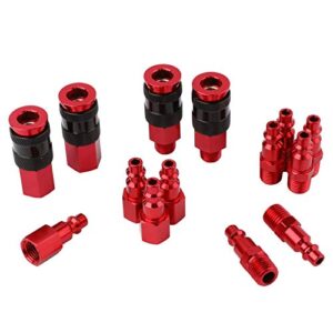 wynnsky air hose fittings, amt universal air coupler and i/m industrial type air plug kit, 1/4 inch threads size, 1/4 inch body size, 14 pieces air compressor accessories fittings kit