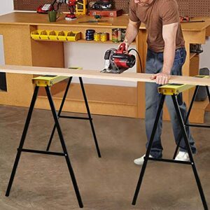 Forup Portable Folding Sawhorse, Heavy Duty Twin Pack, 275 lb Weight Capacity Each 2 Pack (Yellow)