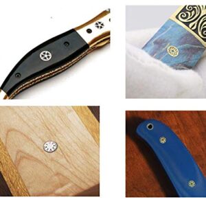 8mm Mosaic Pins Knife Handle Custom Knives Blank Blades Brass Copper Stainless Steel for Hunting Knives Pin (9.5cm)