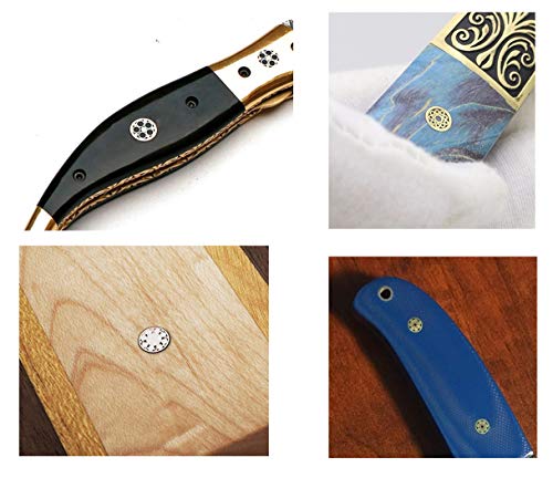 8mm Mosaic Pins Knife Handle Custom Knives Blank Blades Brass Copper Stainless Steel for Hunting Knives Pin (9.5cm)
