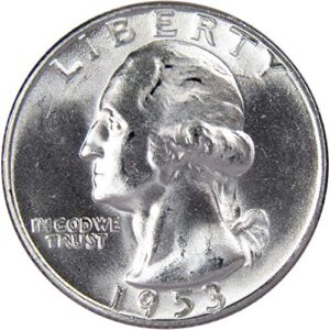 1953 s washington quarter bu uncirculated mint state 90% silver 25c us coin
