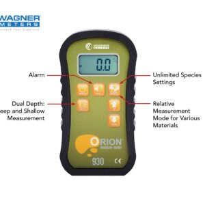 Wagner Meters Orion® 930 Pinless Wood Moisture Meter (with Backlight)