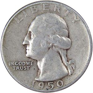 1950 s washington quarter ag about good 90% silver 25c us coin collectible