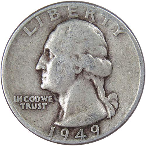 1949 D Washington Quarter F Fine 90% Silver 25c US Coin Collectible