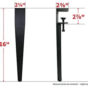 Shepherd Hardware 16" Adjustable Fit Table Clamp Legs, Black