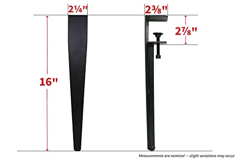 Shepherd Hardware 16" Adjustable Fit Table Clamp Legs, Black