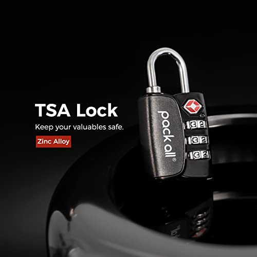 pack all TSA Approved Luggage Lock, Inspection Indicator, Alloy Body, 3 Digit Combination Padlocks, Travel Lock for Suitcases & Bag, Travel Accessories (4 Pack)