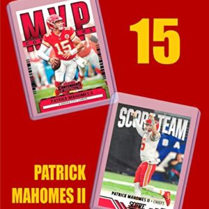 Patrick Mahomes Football Cards (5) Assorted Bundle - Kansas City Chiefs Trading Card Gift Set