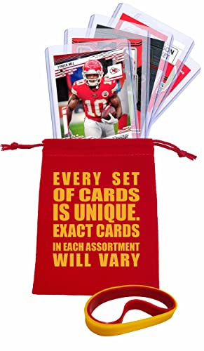 Tyreek Hill Football Cards (5) Assorted Bundle - Kansas City Chiefs Trading Card Gift Set