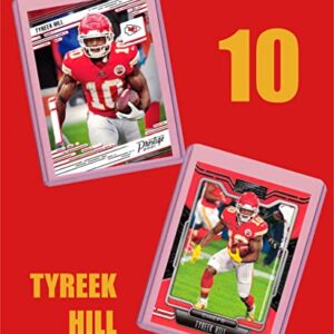 Tyreek Hill Football Cards (5) Assorted Bundle - Kansas City Chiefs Trading Card Gift Set