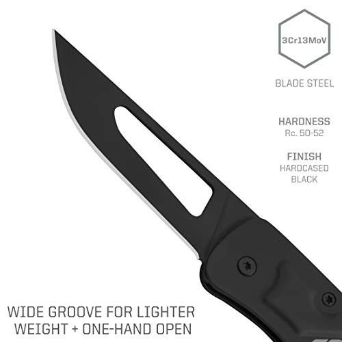 SOG Folding Knife Small Knife – Centi II EDC Pocket Knife for Men Women w/ 2.1 Inch Small Knife Blades EDC Keychain Knife Set (CE1012-CP), Black