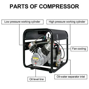 TUXING 4500Psi PCP Air Compressor,Scuba Tank Diving Compressor,Double Cylinder High Pressure Pump with Adjustable Pressure for Filling Pcp Air Rifles,Scuba Diving Tanks 110V(TXED012)