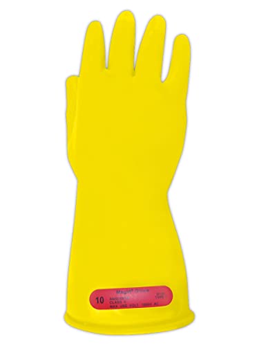 MAGID Class 0 Low-Voltage Rubber Insulating Linemen Safety Gloves, 1 Pair, 11” Long