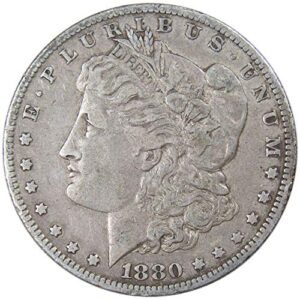 1880 o morgan dollar f fine 90% silver $1 us coin collectible
