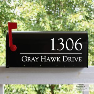 personalized mailbox numbers - street address vinyl decal - custom decorative numbering street name house number gift 3dy - back40life (e-004q)