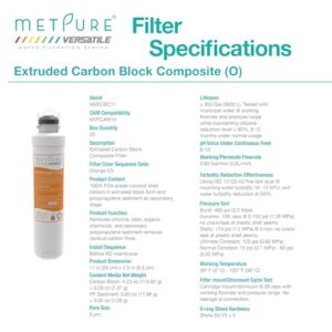 Metpure Versatile MV-Roset Red (R) + Orange (O) Quick Twist Filter Set Replacement Cartridge Bundle (1 x Sediment, 1 x Extruded Carbon Composite)